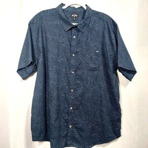Billabonc Mens XL Shirt Short Sleeve Button‎ Up Cotton Collar Lightweight